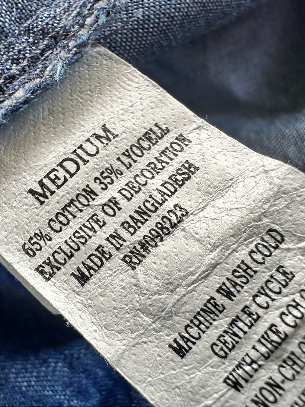 🎉5 for $45🎉  Magellan top blouse denim blue shirt size XL - Picture 7 of 7